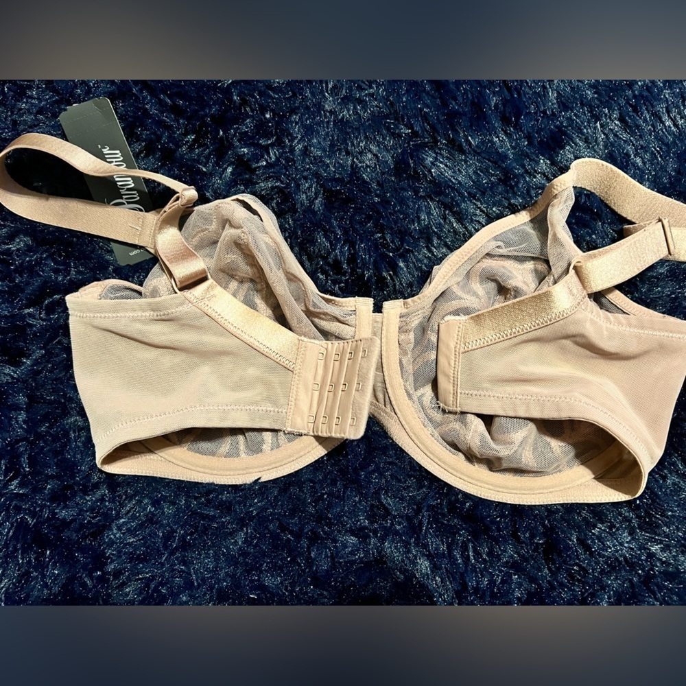 NWT Felina Paramour Lotus Embroidered Unlined Bra | Ultra-Light - Rose Tan 34G - Picture 6 of 13
